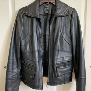 🆕a.n.a. Genuine Lambskin Leather Jacket in Black Women's Size Large